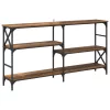  Konzolasztal polcokkal Öreg fa 150 x 29 x 76,5 cm Faanyag
