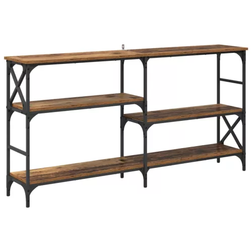  Konzolasztal polcokkal Öreg fa 150 x 29 x 76,5 cm Faanyag