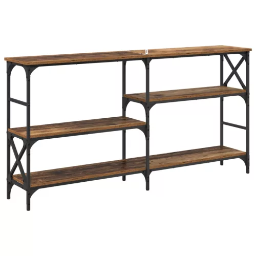  Konzolasztal polcokkal Öreg fa 150 x 29 x 76,5 cm Faanyag