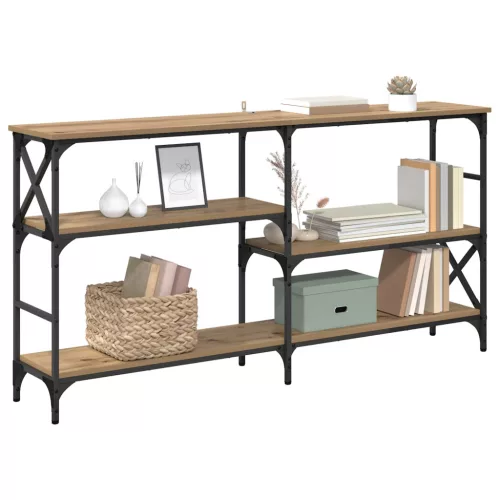  Konzolasztal polcokkal Artisan tölgy 150 x 29 x 76,5 cm Faanyag