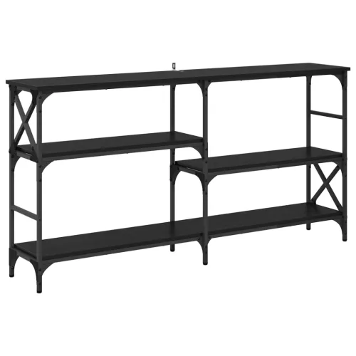  Konzolasztal polcokkal Fekete tölgy 150 x 29 x 76,5 cm Faanyag