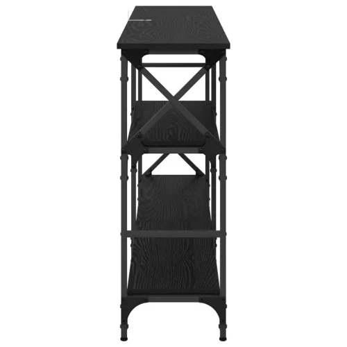 Konzolasztal polcokkal Fekete tölgy 150 x 29 x 76,5 cm Faanyag