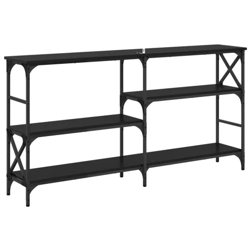  Konzolasztal polcokkal Fekete tölgy 150 x 29 x 76,5 cm Faanyag