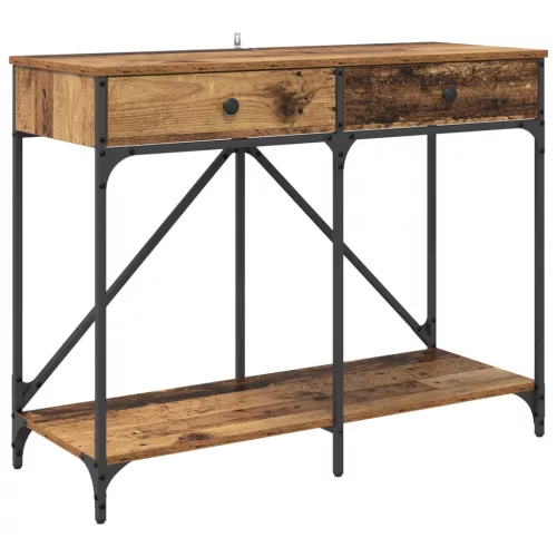  Konzolasztal fiókkal Öreg fa 100 x 39 x 78,5 cm Faanyag