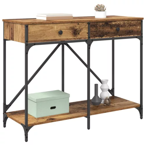  Konzolasztal fiókkal Öreg fa 100 x 39 x 78,5 cm Faanyag