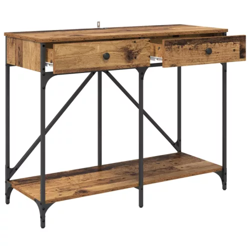  Konzolasztal fiókkal Öreg fa 100 x 39 x 78,5 cm Faanyag