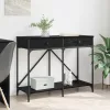  Konzolasztal fiókkal Fekete tölgy 100 x 39 x 78,5 cm Faanyag