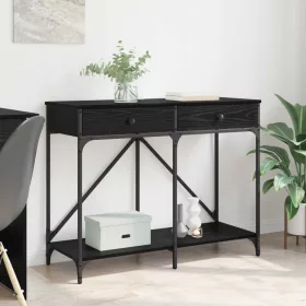    Konzolasztal fiókkal Fekete tölgy 100 x 39 x 78,5 cm Faanyag