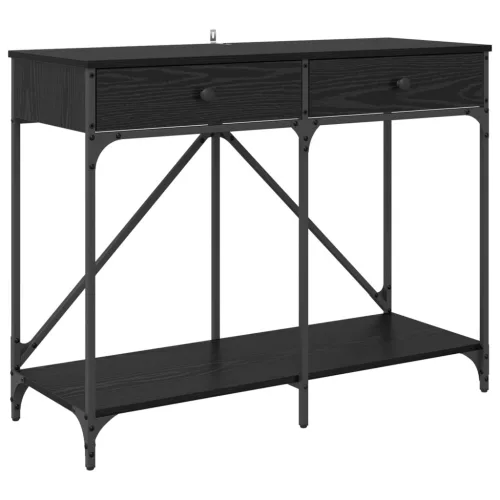 Konzolasztal fiókkal Fekete tölgy 100 x 39 x 78,5 cm Faanyag