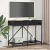  Konzolasztal fiókkal Fekete tölgy 100 x 39 x 78,5 cm Faanyag
