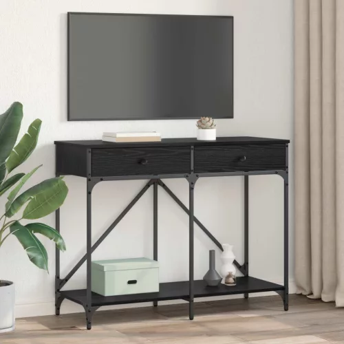  Konzolasztal fiókkal Fekete tölgy 100 x 39 x 78,5 cm Faanyag