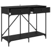  Konzolasztal fiókkal Fekete tölgy 100 x 39 x 78,5 cm Faanyag