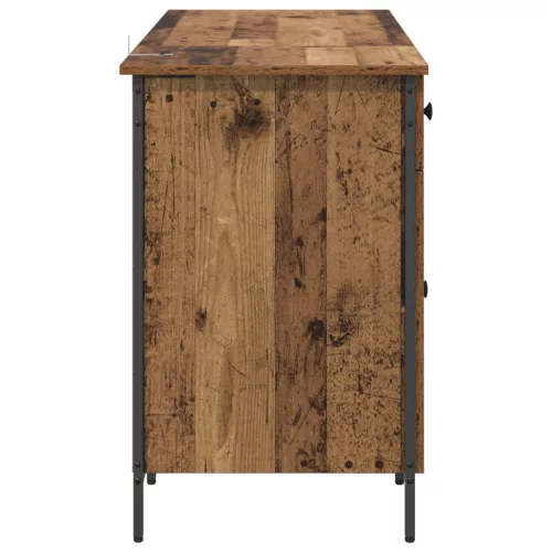  Számítógépes asztal fiókkal Öreg fa 131 x 48 x 75 cm Faanyag