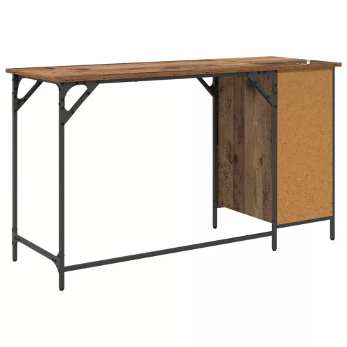  Számítógépes asztal fiókkal Öreg fa 131 x 48 x 75 cm Faanyag