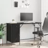  Számítógépes asztal Fekete tölgy 131 x 48 x 75 cm Faanyag