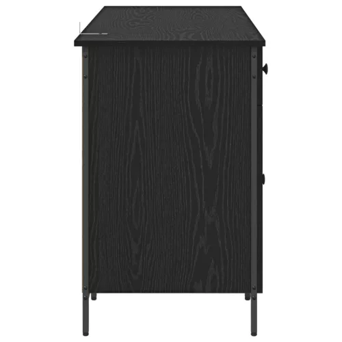 Számítógépes asztal Fekete tölgy 131 x 48 x 75 cm Faanyag