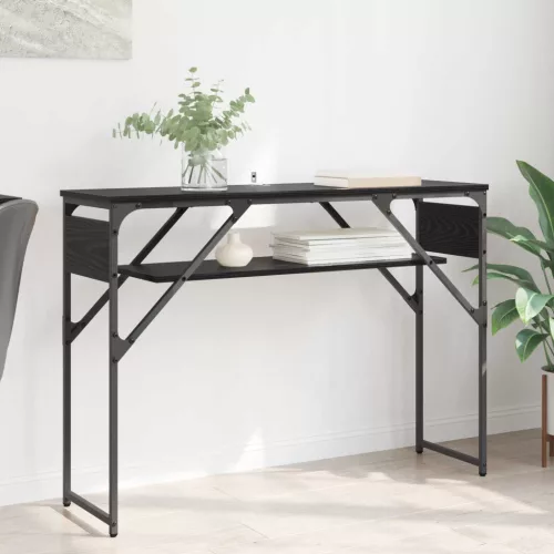  Konzolasztal Fekete tölgy 105x30x75cm Faanyag