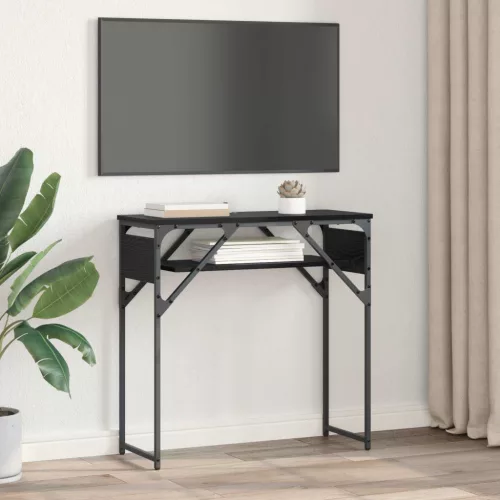 Konzolasztal Fekete tölgy 75x30x75cm Faanyag