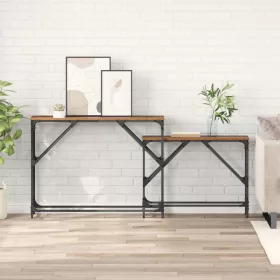  Konzolasztal 2 pcs Öreg fa 100 x 28 x 75 cm Faanyag