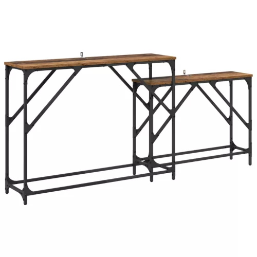  Konzolasztal 2 pcs Öreg fa 100 x 28 x 75 cm Faanyag