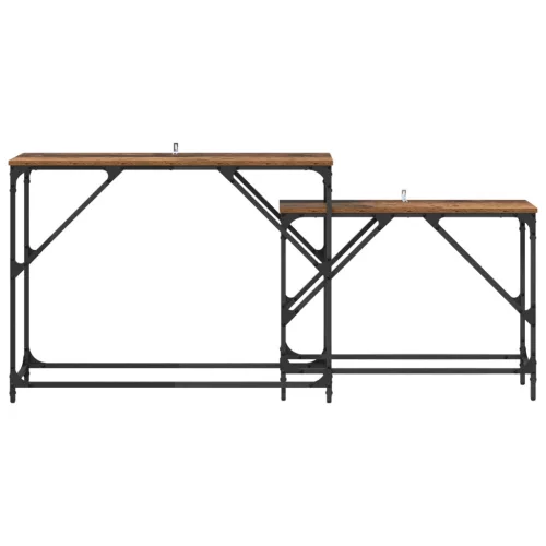  Konzolasztal 2 pcs Öreg fa 100 x 28 x 75 cm Faanyag