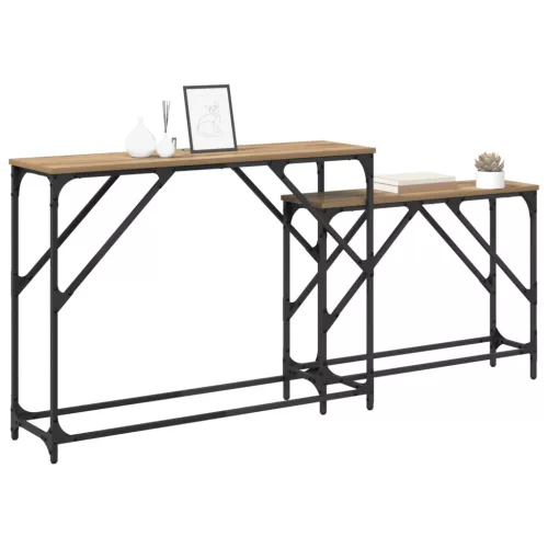 Konzolasztal 2 pcs Artisan tölgy 100 x 28 x 75 cm Faanyag