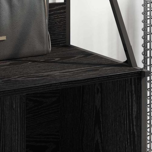  Ruhafogó polcokkal Fekete tölgy 100 x 41 x 184 cm Faanyag