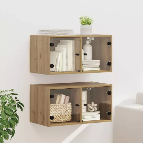  Fali Szekrények 2 pcs Artisan tölgy 68 x 37 x 35 cm Faanyag
