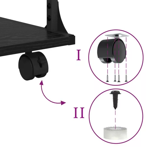  Nyomtatóállvány Fekete tölgy 43 x 48 x 64 cm Faanyag