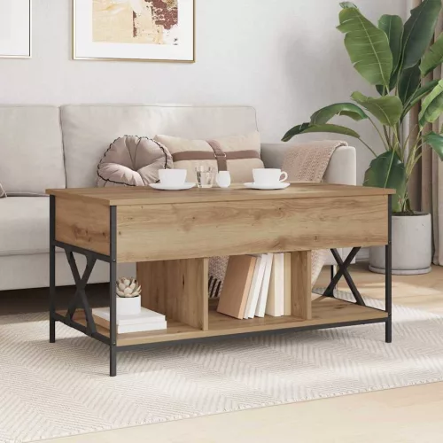  Dohányzóasztal kézműves tölgy 100 x 55 x 50 cm Faanyag
