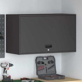    Fali szekrény a garázsba Fekete 90 x 40 x 53 cm Porfestett acél