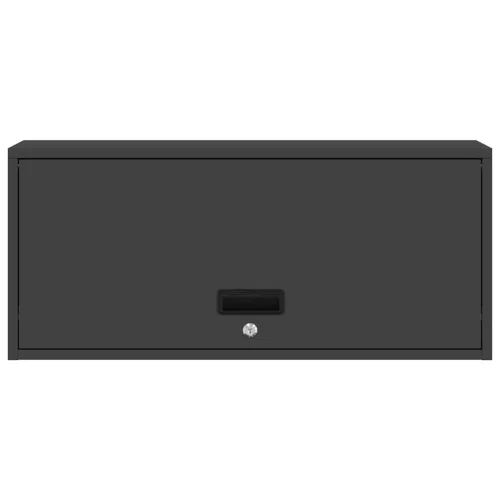  Fali szekrény a garázsba Fekete 80 x 33 x 35 cm Porfestett acél