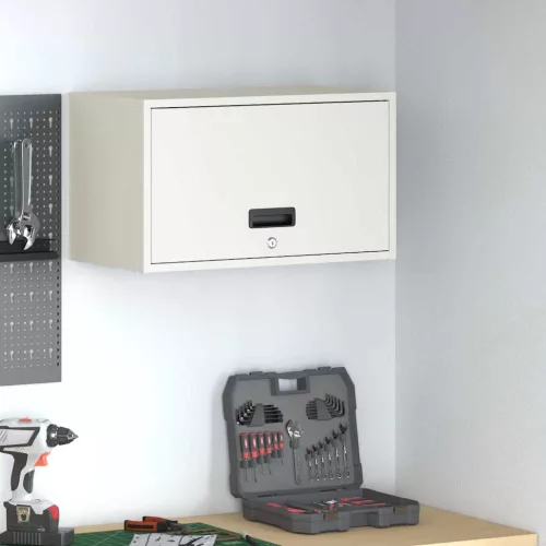  Fali szekrény a garázsba Fehér 60 x 33 x 35 cm Porfestett acél