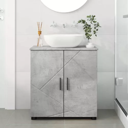  Fürdőszoba Székény ajtóval Beton szürke 61 x 35 x 64 cm Faanyag