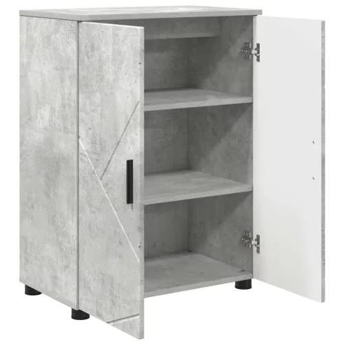  Fürdőszoba Székény ajtóval Beton szürke 60 x 35 x 80 cm Faanyag