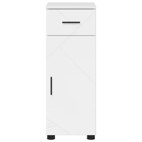  Fürdőszoba Székény Magasfényű fehér 30 x 35 x 80 cm Faanyag