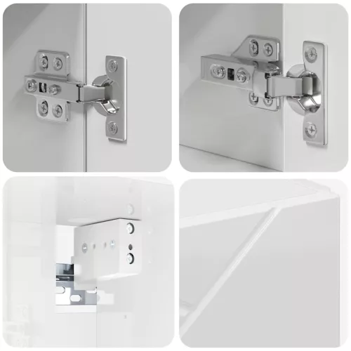  Fürdőszobai tükörszekrény Magasfényű fehér 80 x 17 x 55 cm