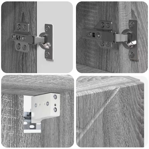  Tükörszekrény polcokkal Szürke sonoma 59 x 17 x 55 cm Faanyag