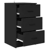 Éjjeliszekrény fiókkal Fekete 38 x 38 x 66 cm Faanyag
