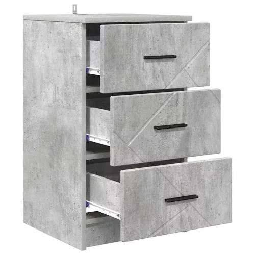  Éjjeliszekrény fiókkal Beton szürke 38 x 38 x 66 cm Faanyag