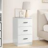  Éjjeliszekrény fiókkal Magasfényű fehér 38 x 38 x 66 cm Faanyag
