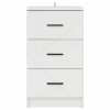  Éjjeliszekrény fiókkal Magasfényű fehér 38 x 38 x 66 cm Faanyag