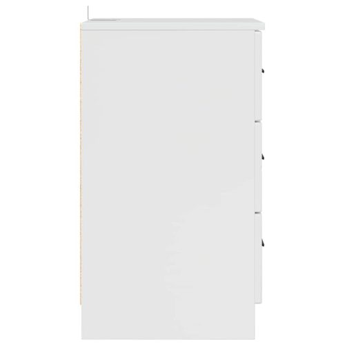  Éjjeliszekrény fiókkal Magasfényű fehér 38 x 38 x 66 cm Faanyag