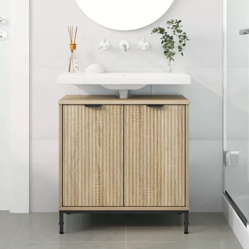  Fürdőszobai mosdószekrény sonoma tölgy 60.5 x 33.5 x 61 cm