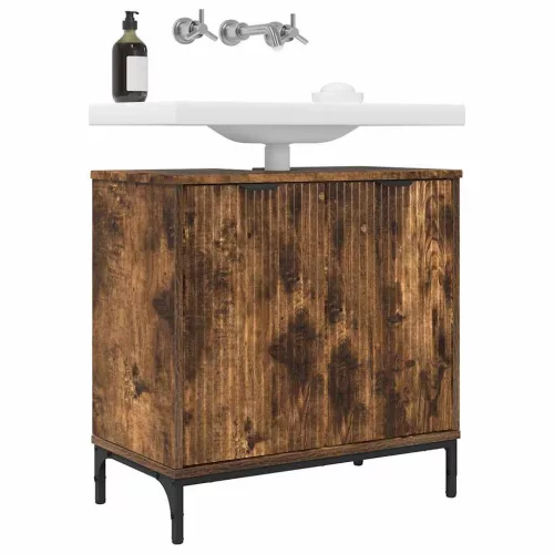  Fürdőszobai mosdószekrény Füstölt tölgy 60.5 x 33.5 x 61 cm