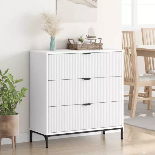  Széf fiókkal Fehér 79.5 x 33 x 82 cm Faanyag