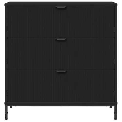  Széf fiókkal Fekete 79,5 x 33 x 82 cm Faanyag