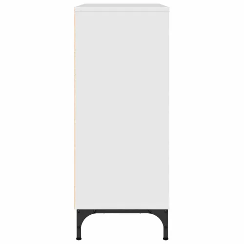  Széf fiókkal Magasfényű fehér 79.5 x 33 x 82 cm Faanyag