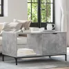  Dohányzóasztal Beton szürke 90 x 49 x 46 cm Faanyag