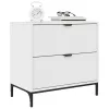  Éjjeli asztal Magasfényű fehér 63.5 x 36 x 61 cm Faanyag